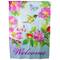 40" Pink & Blue Welcome Hummingbird Floral House Flag